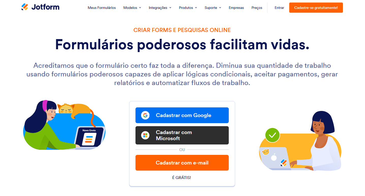 formulários de captura de leads jotform