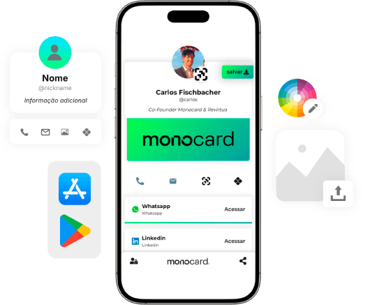 personalização cartão de visita virtual monocard