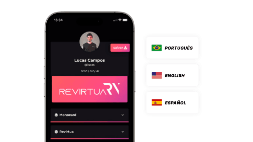 Cartão de visita digital multi linguas