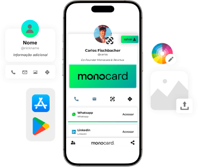 personalizando cartão de visita virtual monocard