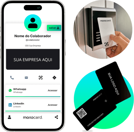 Cartão de visitas digital que também controla acesso de colaboradores e funcionários