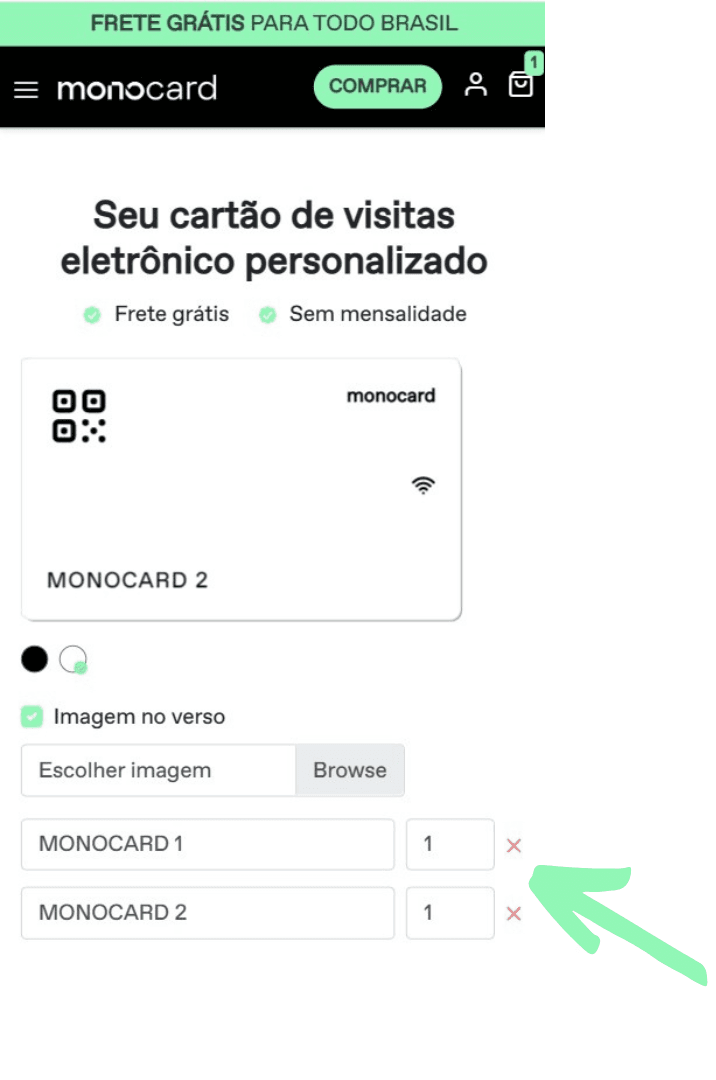 Enter the desired names to print your customized Monocard