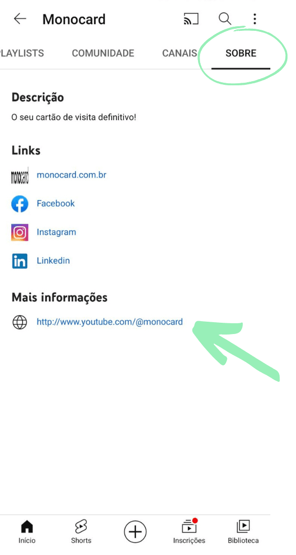 Descubre el enlace de tu canal yendo a la página de YouTube