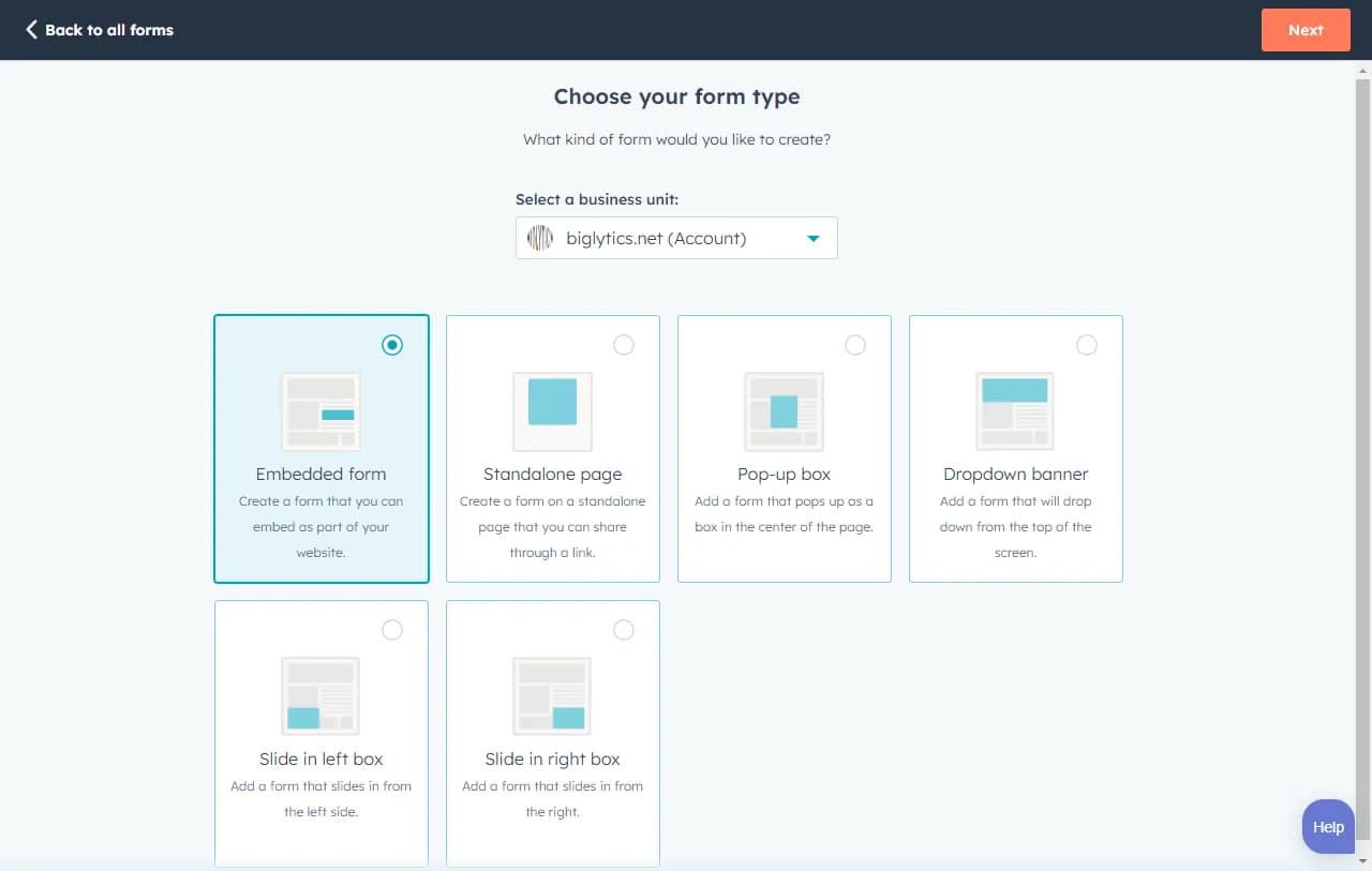 formulários de captura de leads hubspot